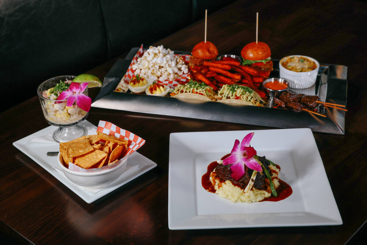 Clockwise from left, the Magic City ceviche, sample platter and braised beef short ribs at St. ...