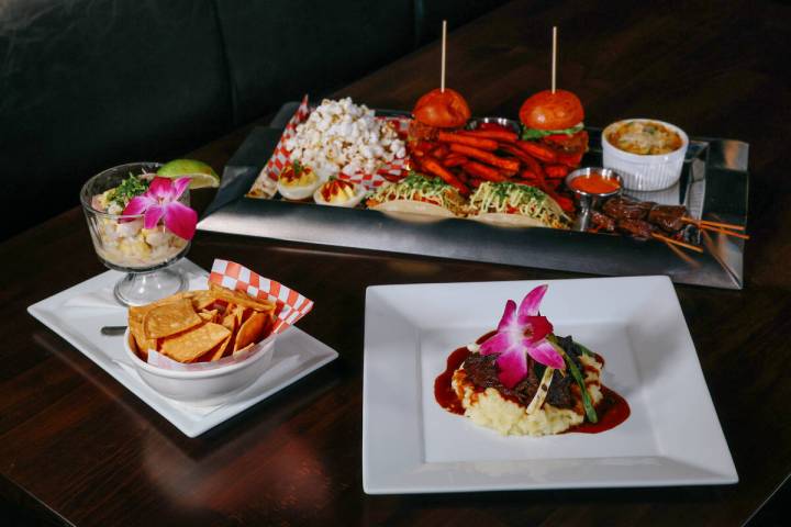 Clockwise from left, the Magic City ceviche, sample platter and braised beef short ribs at St. ...