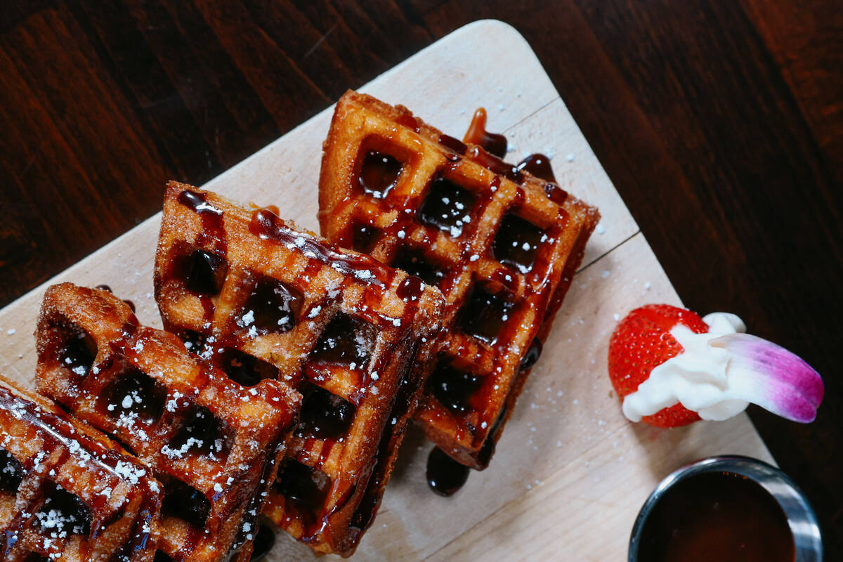 The LA churro waffles at St. Felix Sin City on Thursday, Dec. 11, 2025 in Las Vegas. (Liv Paggi ...