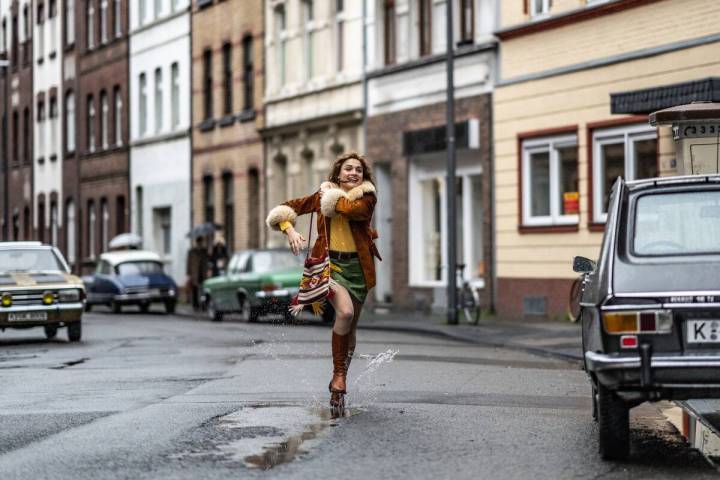 Mala Emde is shown as Vera Brandes in the German music-drama “Köln 75,” the story of Brand ...