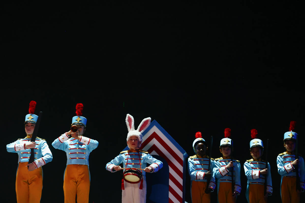 Toy Soldiers line up before a dance number during the Nevada Ballet Theatre’s dress reh ...
