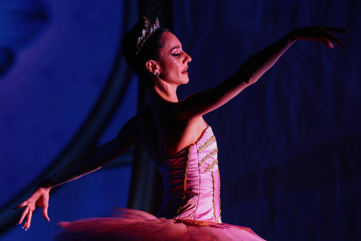 Mirella Costa Neto exits the stage after performing as the Sugar Plum Fairy during the Nevada B ...