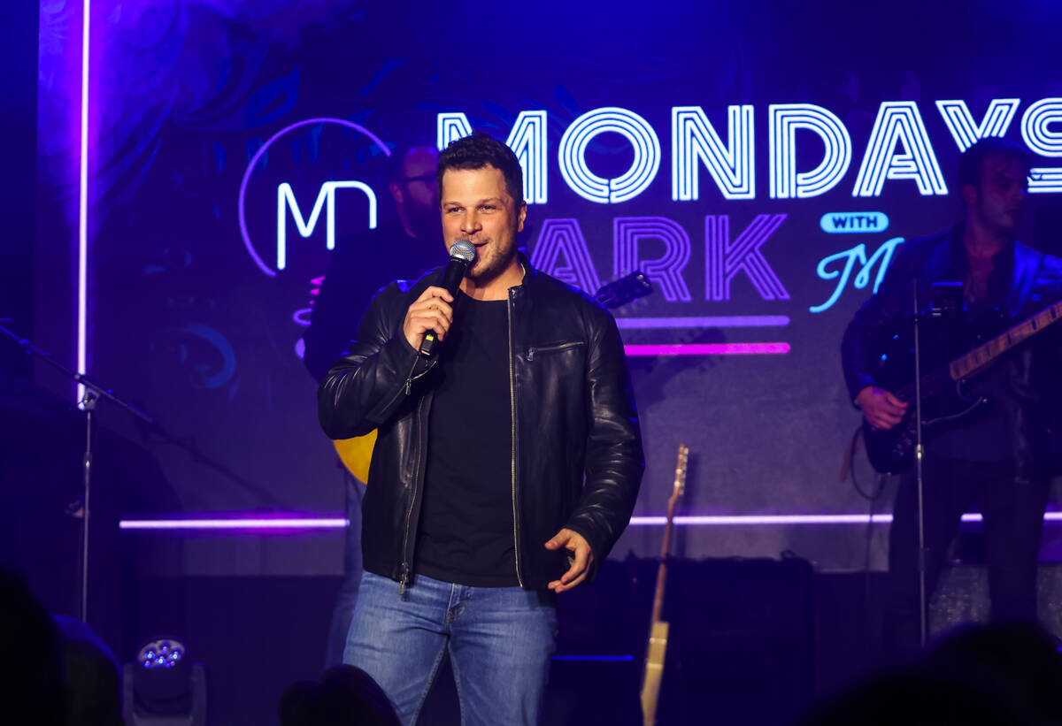 Mark Shunock hosts during a "Monday’s Dark" show benefitting the Burlesque Hal ...