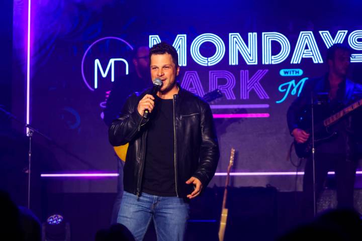 Mark Shunock hosts during a "Monday’s Dark" show benefitting the Burlesque Hal ...