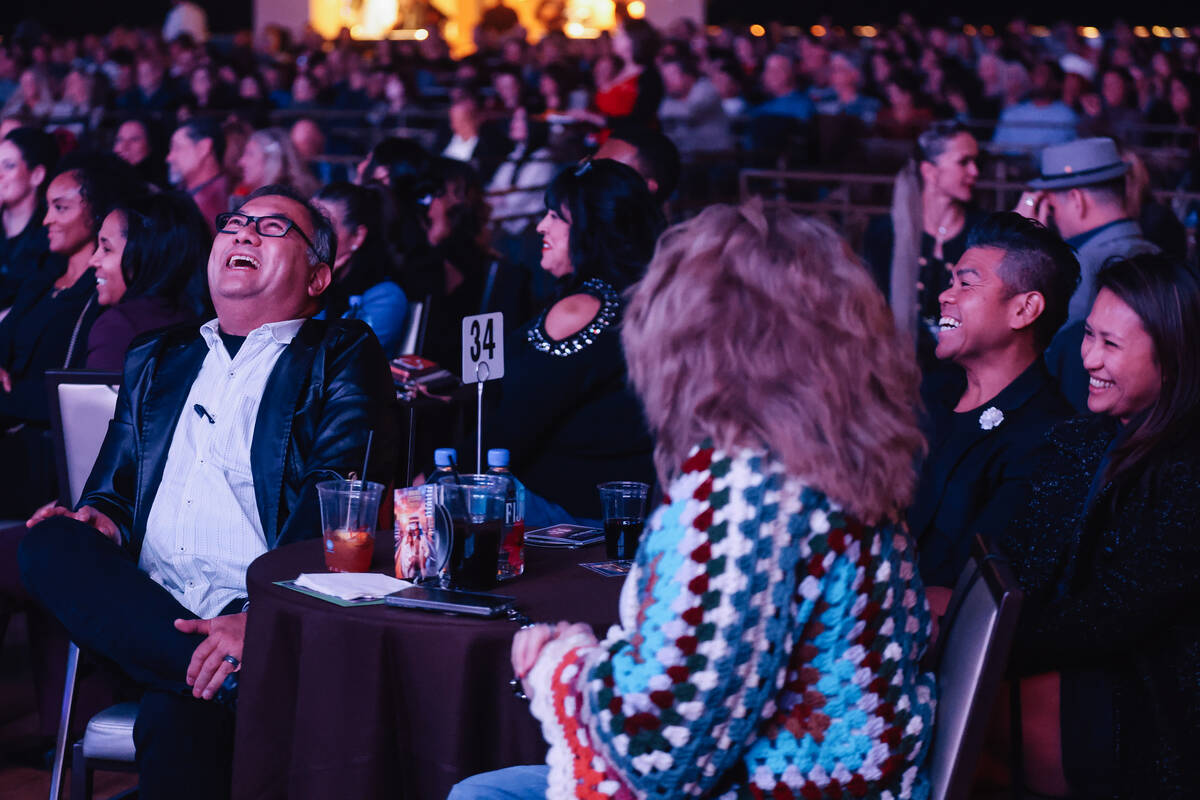 Attendees laugh during the 12th anniversary of Mondays Dark at the Theater at Virgin Hotels Mon ...