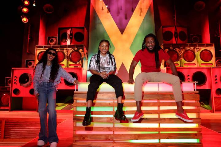 Cedella Marley, daughter of Bob Marley and executive producer of Bob Marley Hope Road, from lef ...