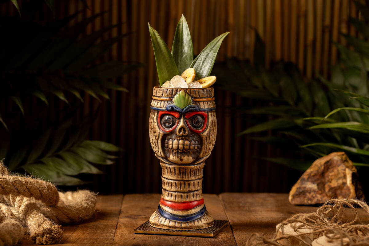 A Coco D Banana cocktail from The Tiki Bar, opening in late December 2025 in Excalibur on the L ...