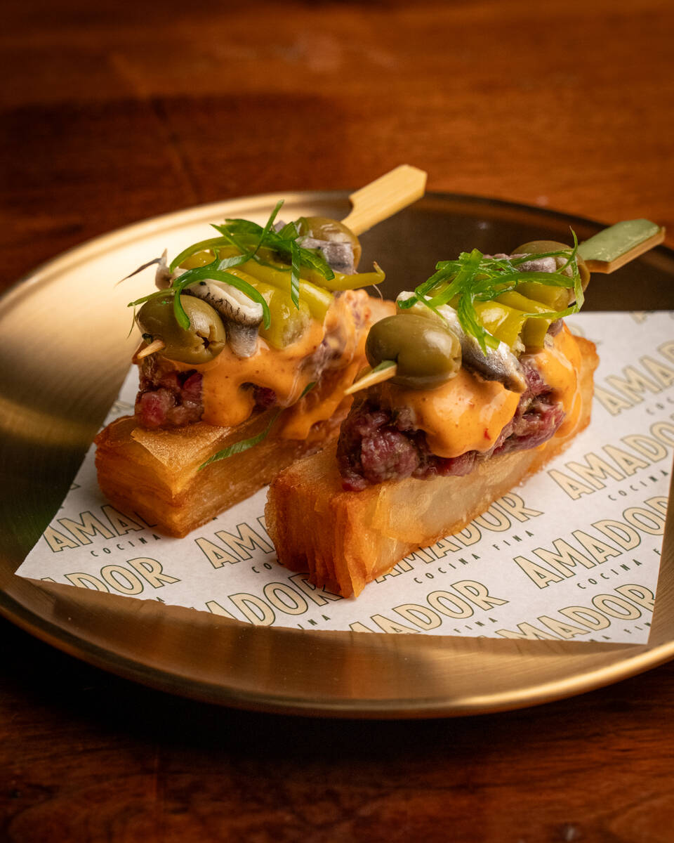 Steak gilda and frites from Anima Cocina Fina in Chinatown Las Vegas. (Bronson Loftin)