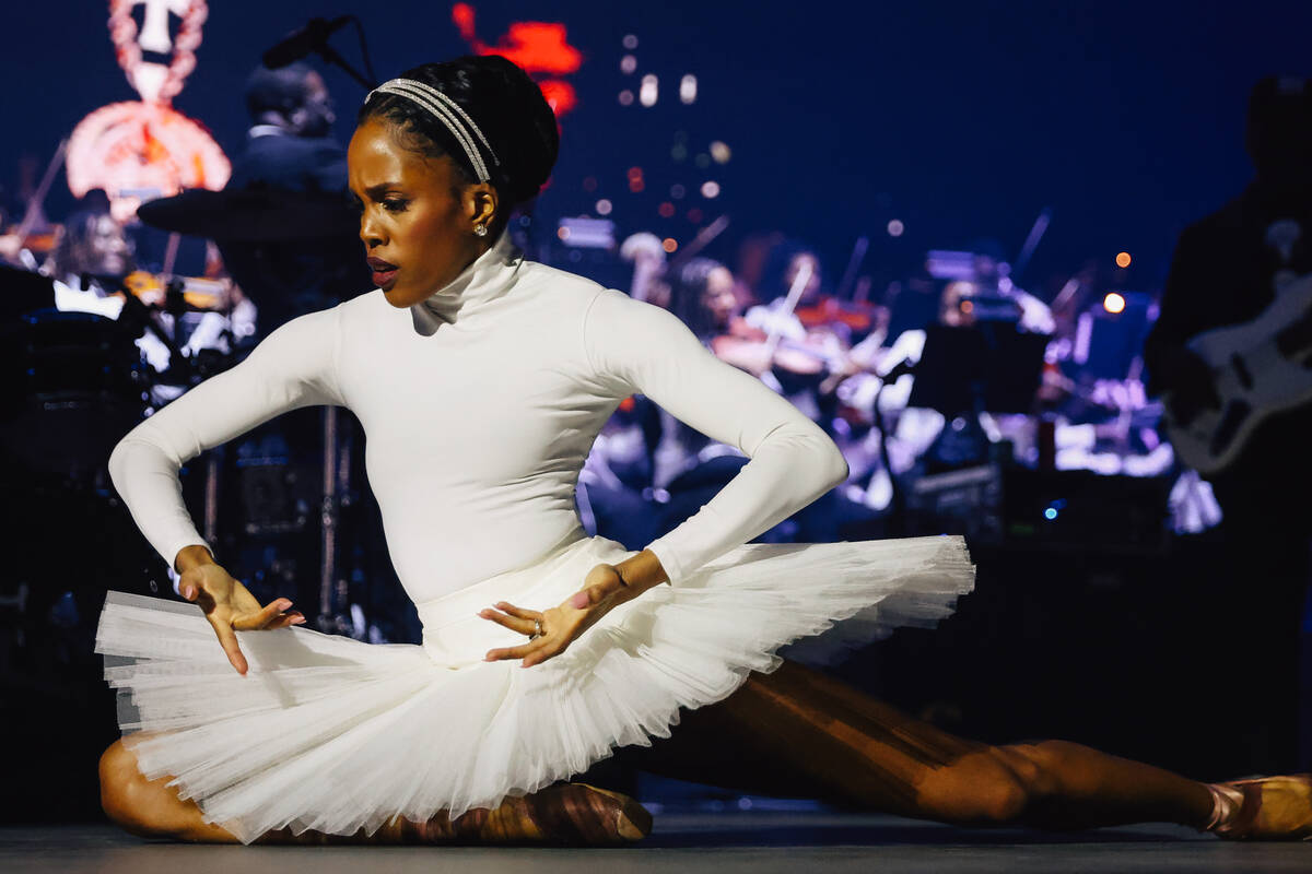 A dancer performs during Young Jeezy’s show at Planet Hollywood Friday, Dec. 19, 2025, i ...