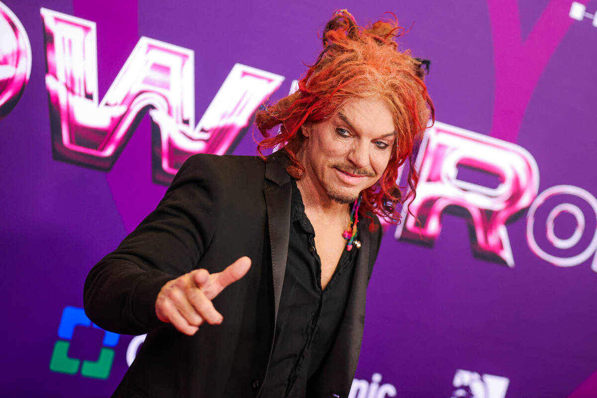 Carrot Top walks the red carpet at the Power of Love gala at the MGM Grand Garden Arena Saturda ...