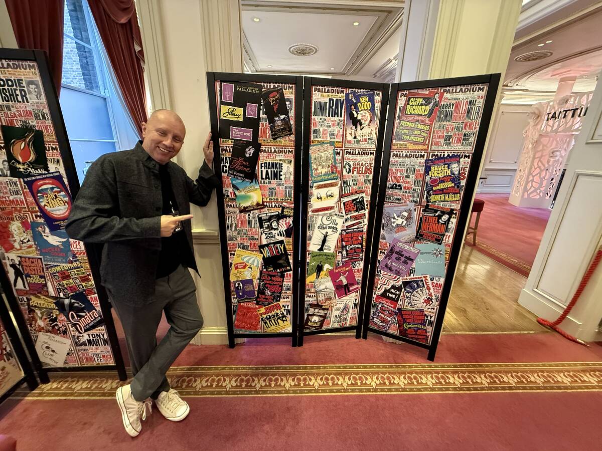Emmy-winning set designer Andy Walmsley is shows with a display of playbills at the legendary L ...