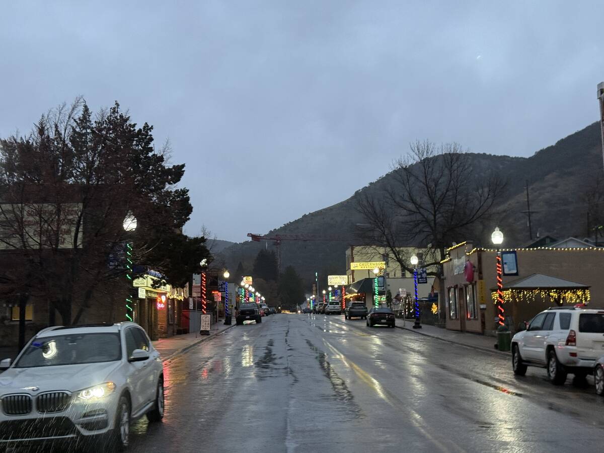 Main Street in Lava Hot Springs, Idaho is shown on Monday, Dec. 22, 2025. (John Katsilometes/La ...