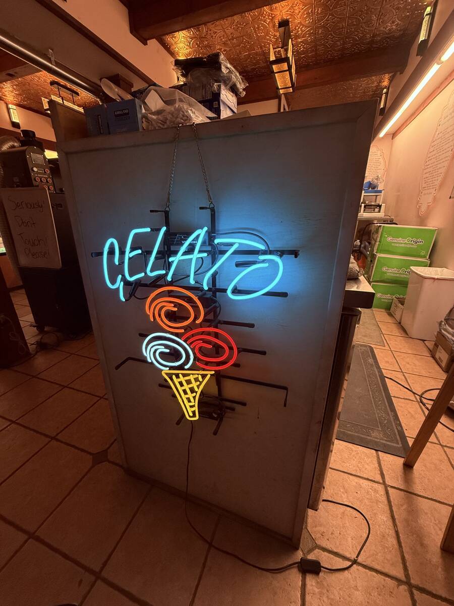 A neon sign is shown at Nectar Gelato & Espresso in Lava Hot Springs, Idaho on Monday, Dec. 22, ...