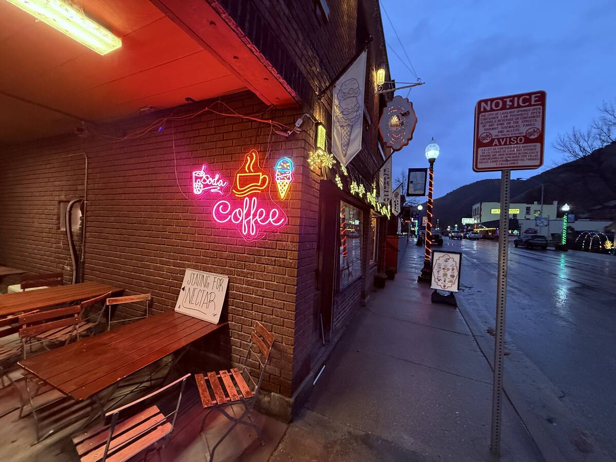 Main Street in Lava Hot Springs, Idaho is shown on Tuesday, Dec. 22, 2025. (John Katsilometes/L ...