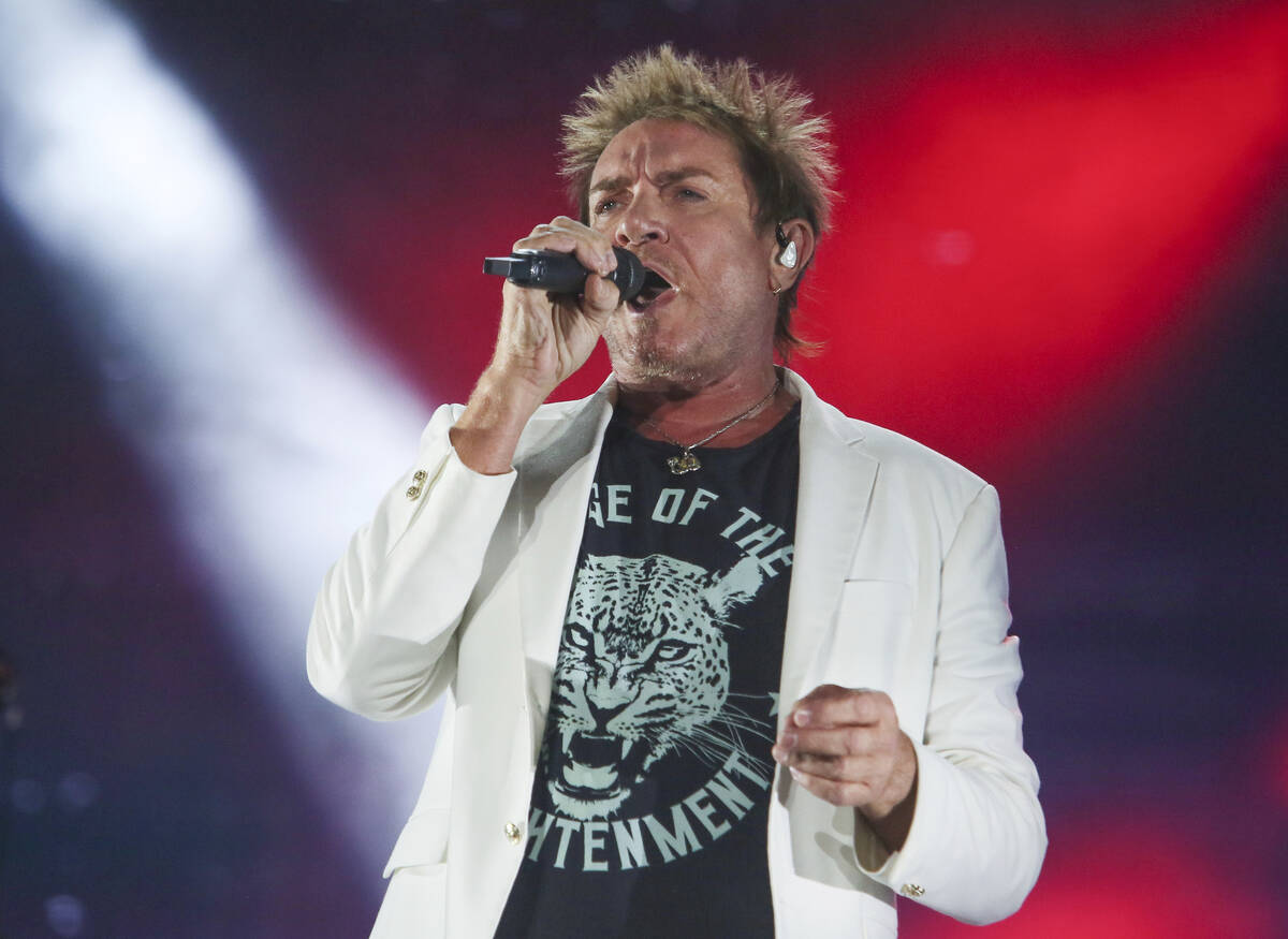 Duran Duran's Simon Le Bon performs on day three of the Austin City Limits Music Festival& ...