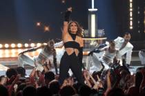 Jennifer Lopez performs a medley at the iHeartRadio Music Awards on Tuesday, March 22, 2022, at ...