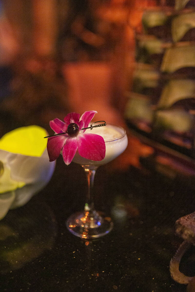 A cocktail at the Golden Tiki in Las Vegas on Monday, Oct. 14, 2019. (Elizabeth Page Brumley/neon)