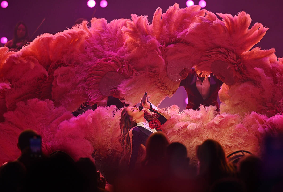 Jennifer Lopez is shown on opening night of “Up All Night: Live In Vegas” at the Colosseum ...