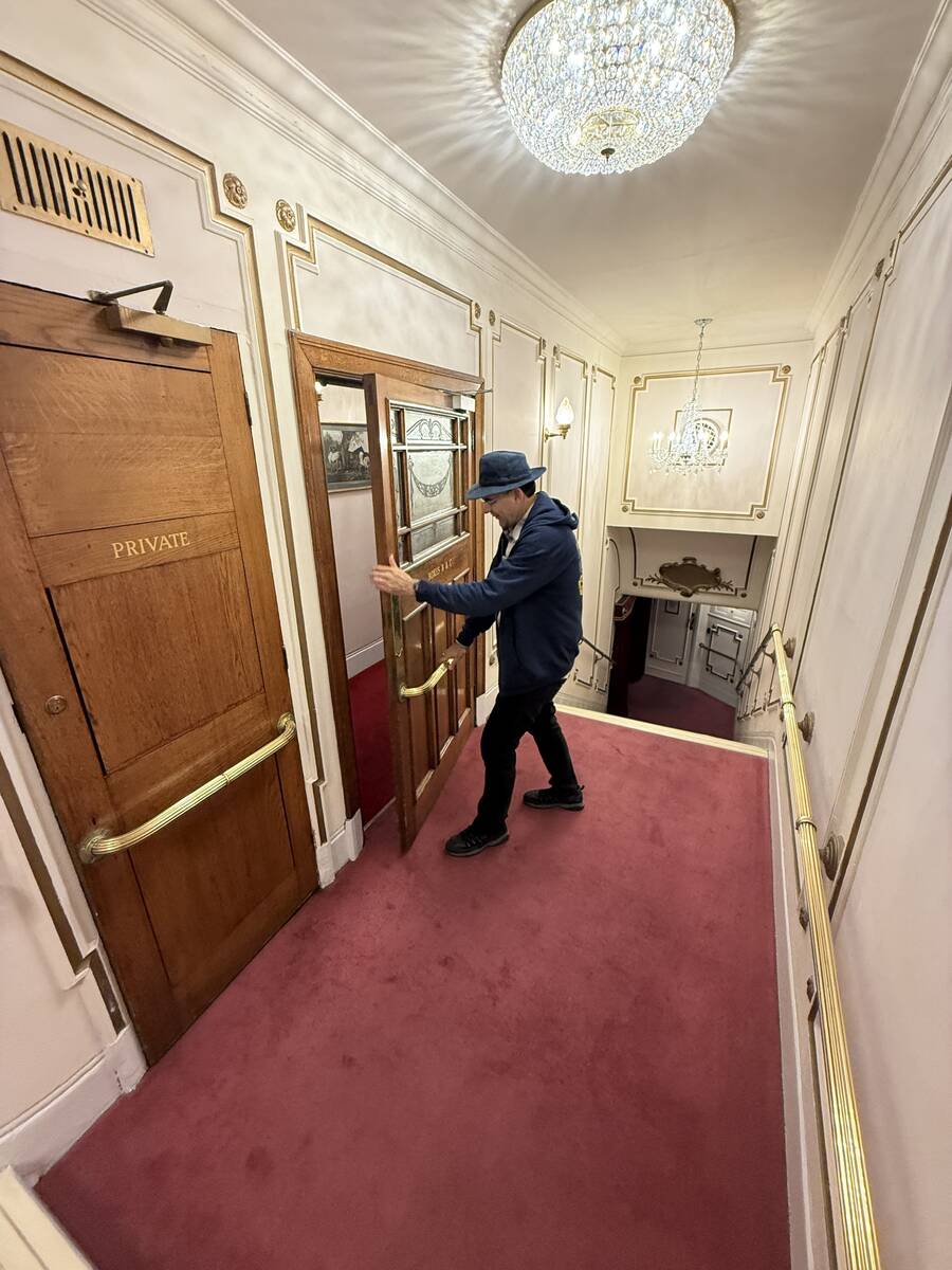 R-J columnist John Katsilometes is shown entering the Royal Box at the legendary London Palladi ...
