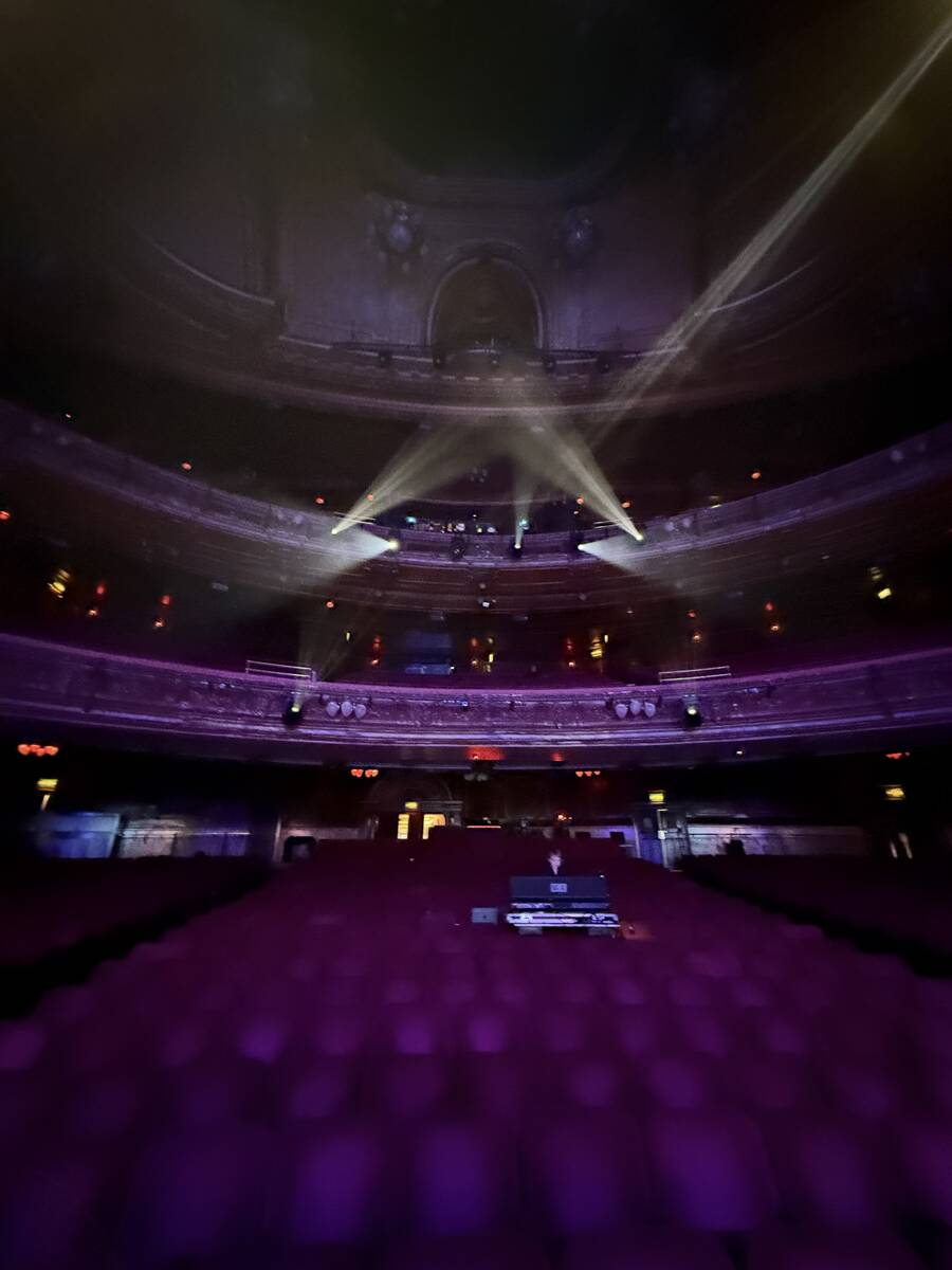 The London Palladium proscenium is shown prior to Penn & Teller's opening night at the theater ...