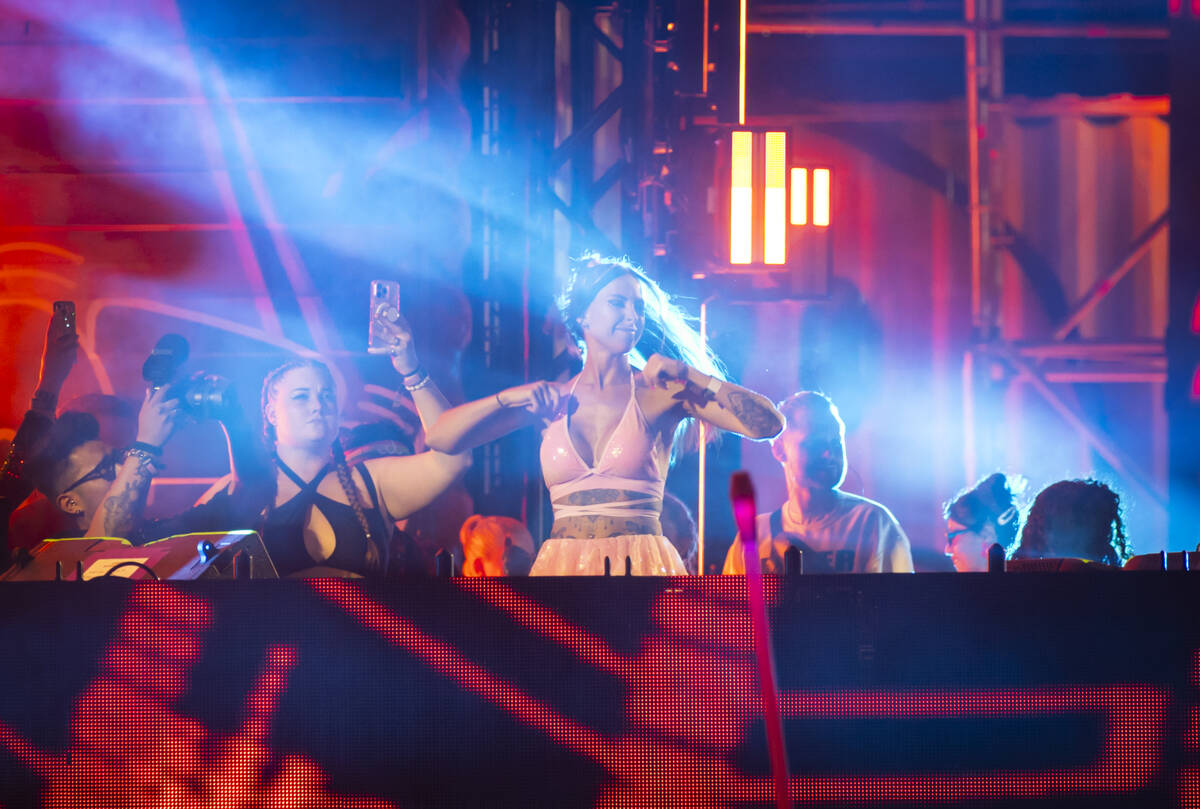 Mish performs at the Wasteland stage uring the second night of the Electric Daisy Carnival at L ...