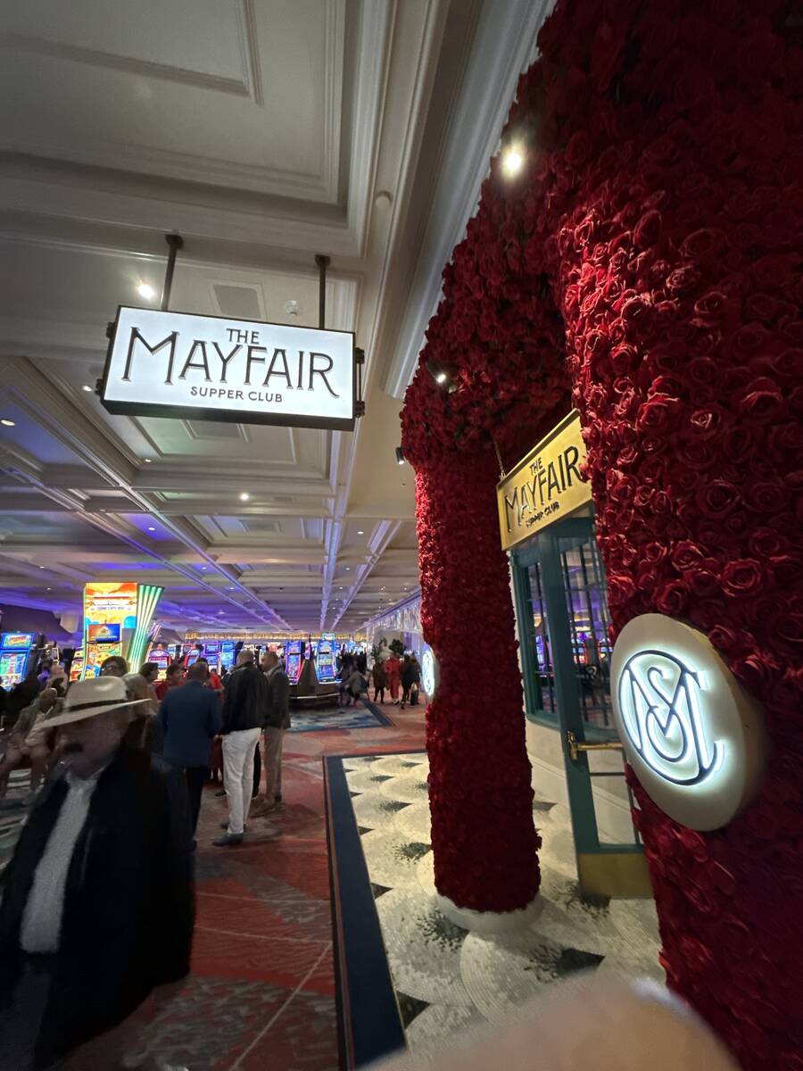 A look at the entreance of Mayfair Supper Club at Bellagio on Wednesday, Dec. 21, 2025. (John K ...