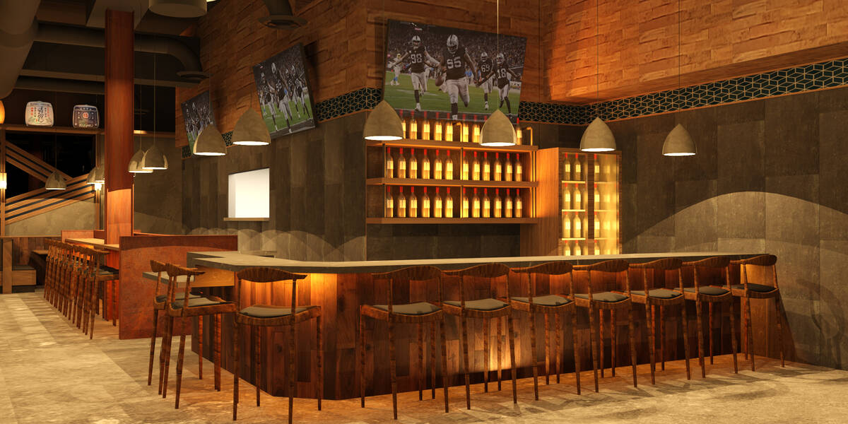 A rendering of the bar at the Marufuku Ramen planned to open in February 2026 in Downtown Summe ...