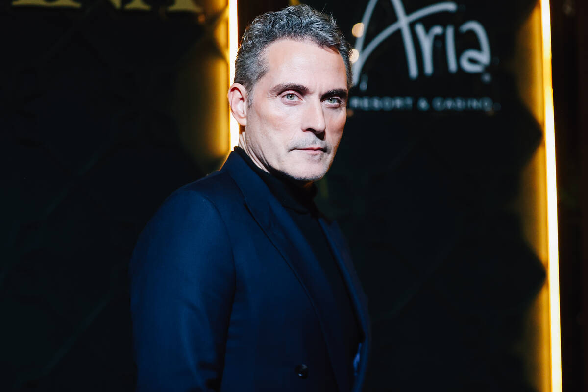 Actor Rufus Sewell on a red carpet during the opening party at Gymkhana in the Aria Friday, Jan ...
