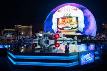 Sphere's display of the Lego Smart Play interactive game is shown on Wednesday, Jan. 8, 2026. ( ...