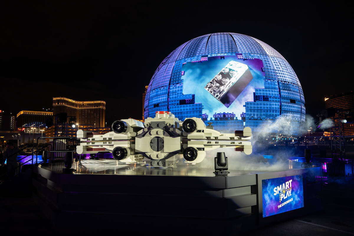 Sphere's display of the Lego Smart Play interactive game is shown on Wednesday, Jan. 8, 2026. ( ...