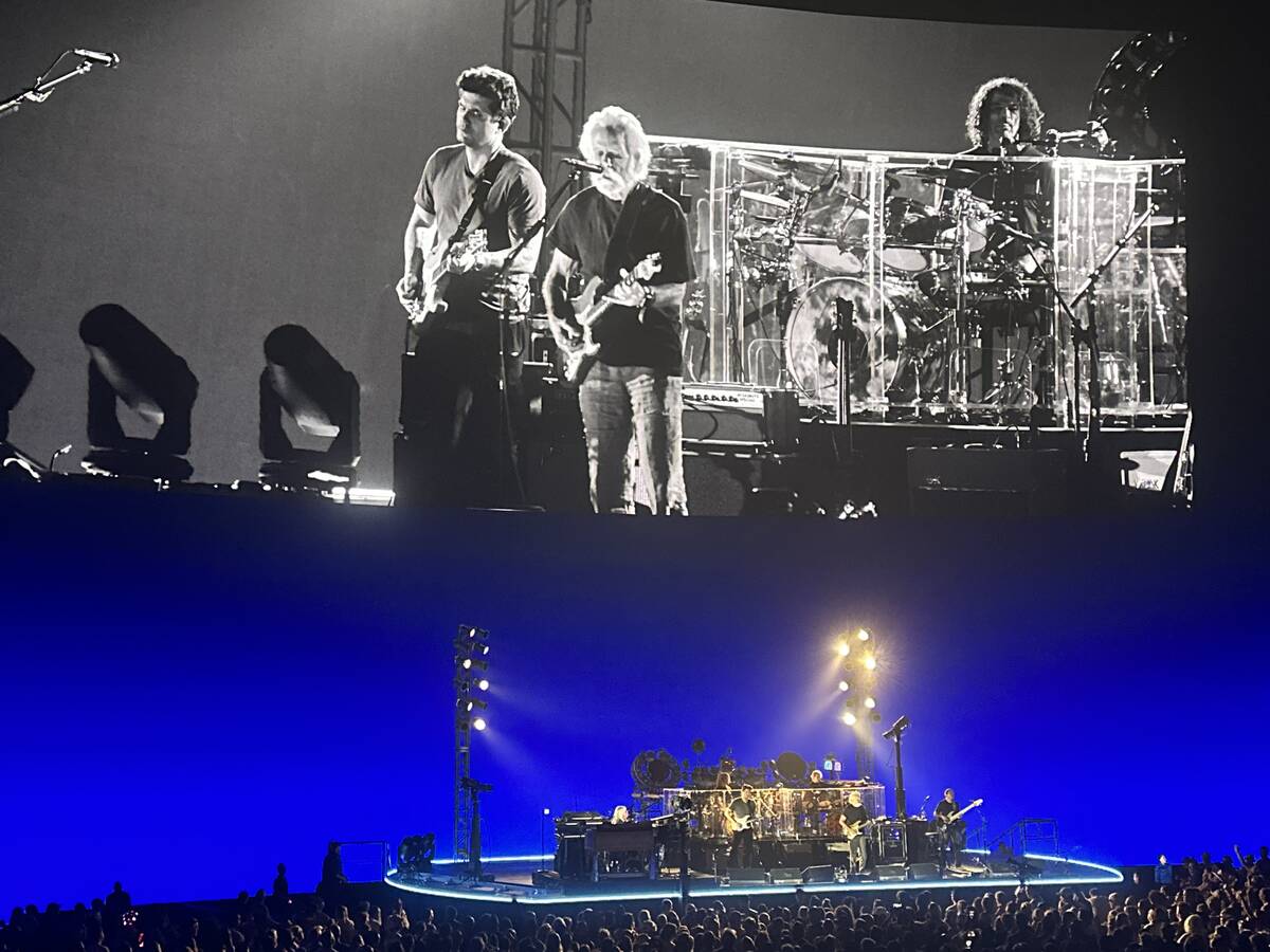 John Mayer and Bob Weir are shown during Dead & Company's opening night at the Sphere on Thursd ...