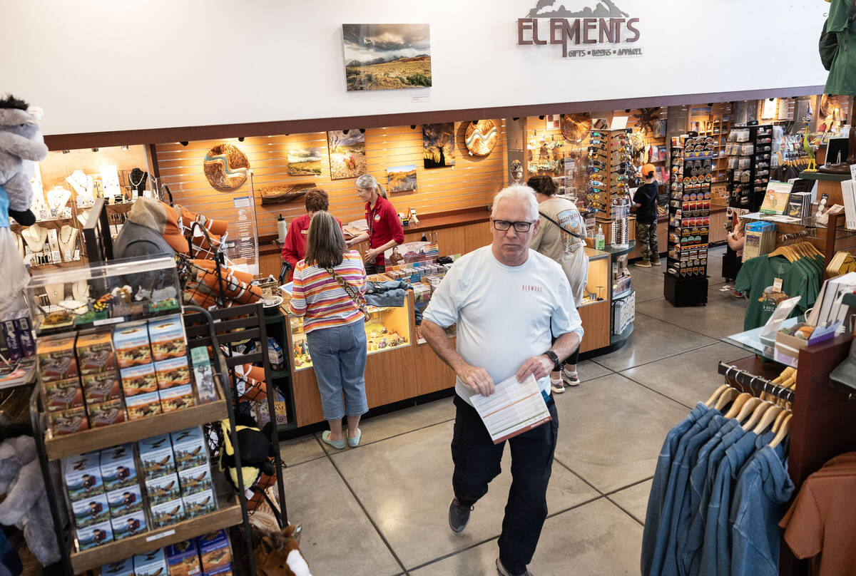 People shop for souvenir’s at the visitors center at Red Rock Canyon National Conservation Ar ...