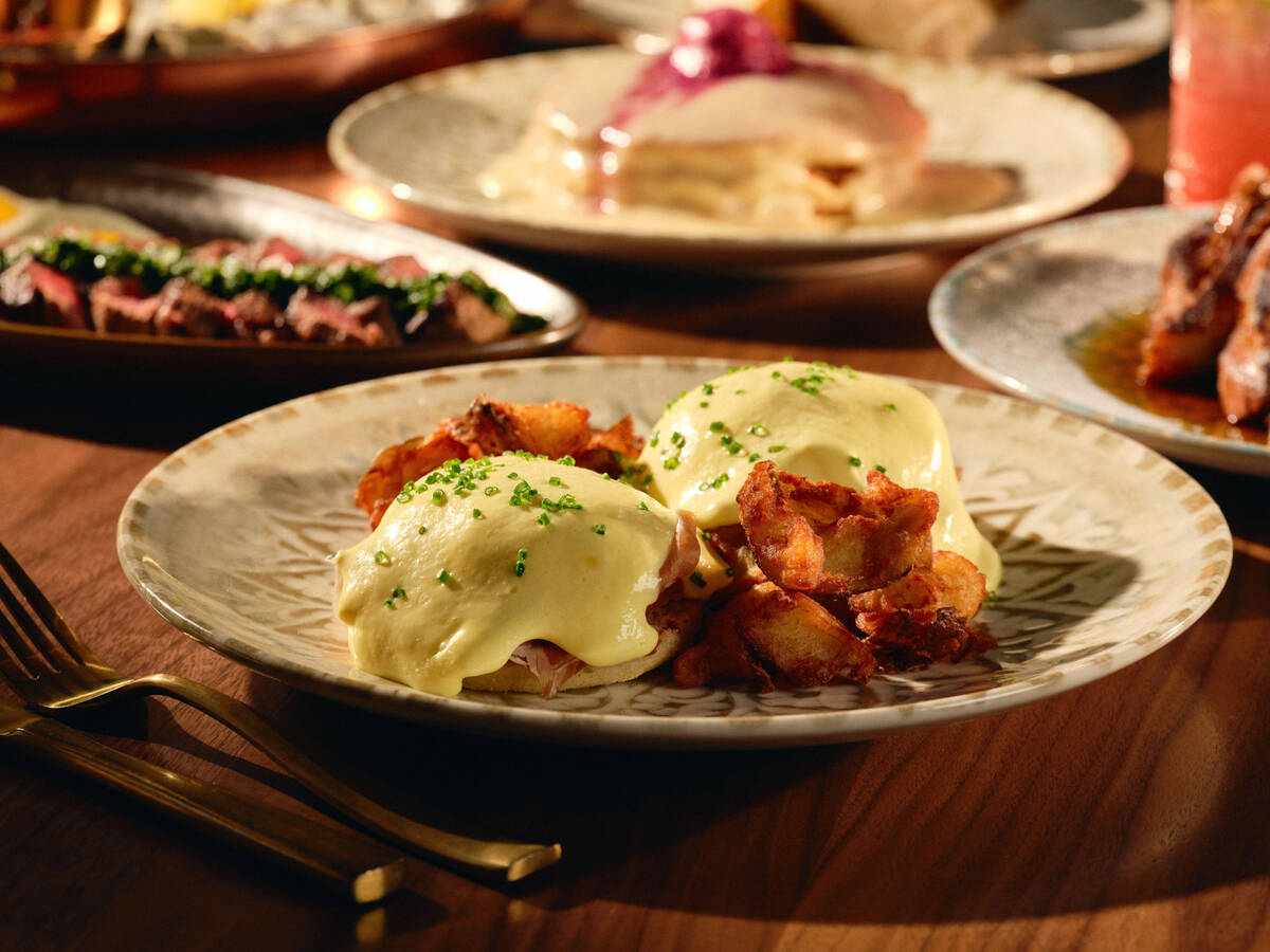 Classic eggs Benedict from Hearthstone Kitchen & Cellar in the west of the Las Vegas Valley, on ...