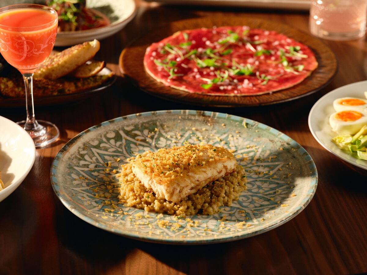 The pan-seared halibut from Hearthstone Kitchen & Cellar in the west of the Las Vegas Valley, o ...