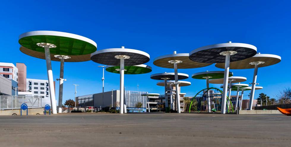 Artistic cover on warm days can be found near City Hall along Water Street on Friday, Jan. 9, 2 ...