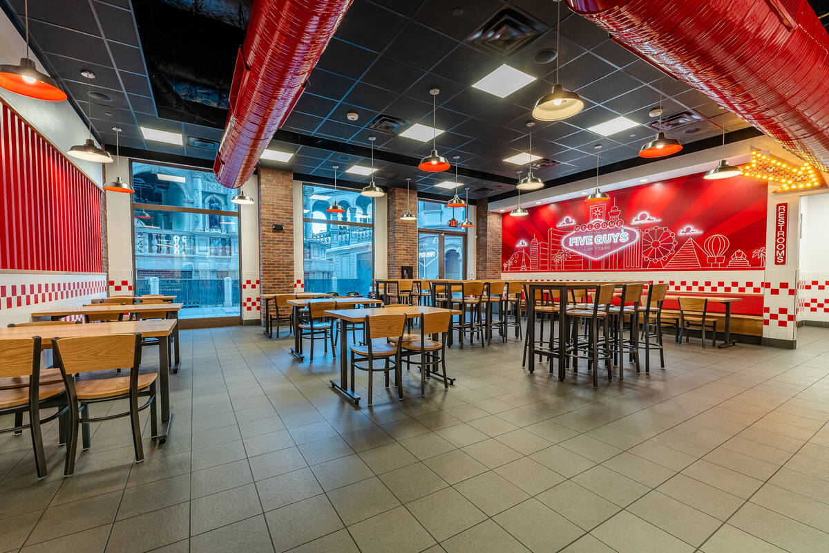 Seating at Five Guys in The Venetian on the Las Vegas Strip. (Five Guys)