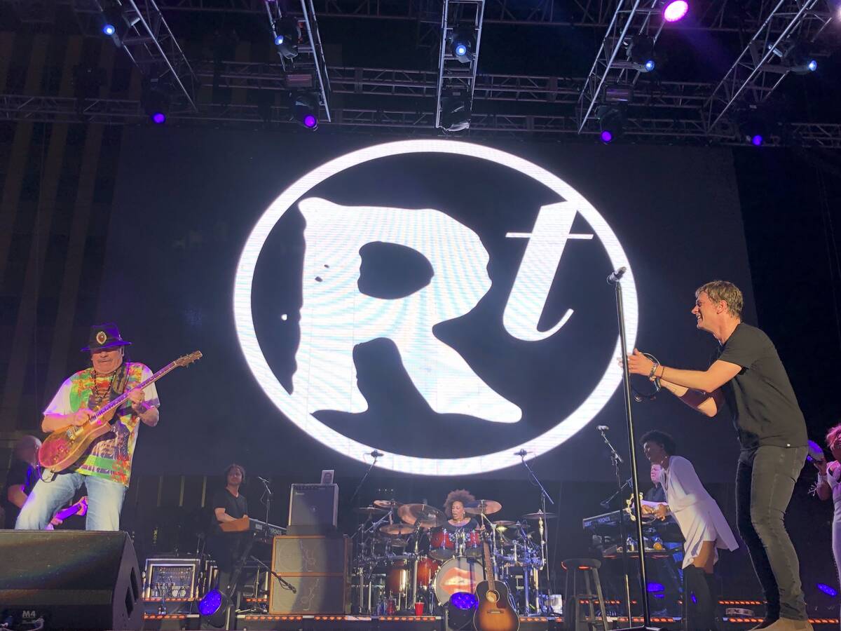 Carlos Santana and Rob Thomas perform at Bite of Las Vegas at Downtown Las Vegas Events Center ...
