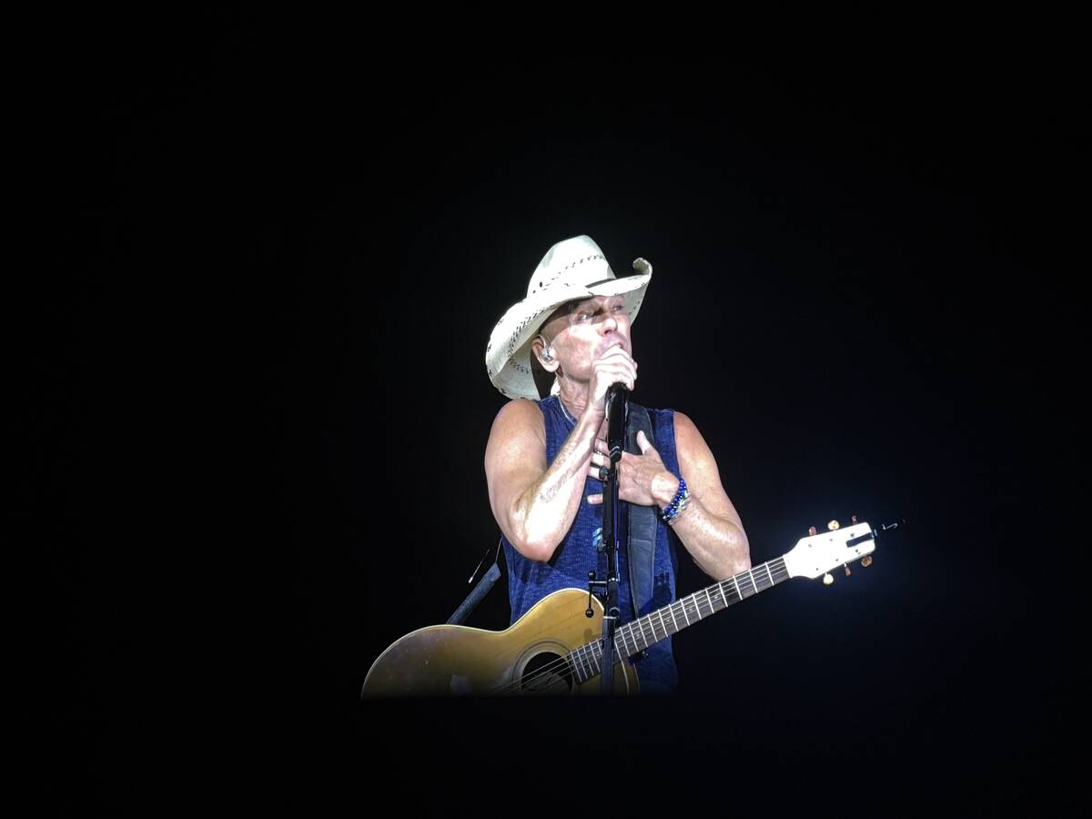 A scene from Kenny Chesney's residency production at Sphere on Saturday, May 24, 2025. (John Ka ...