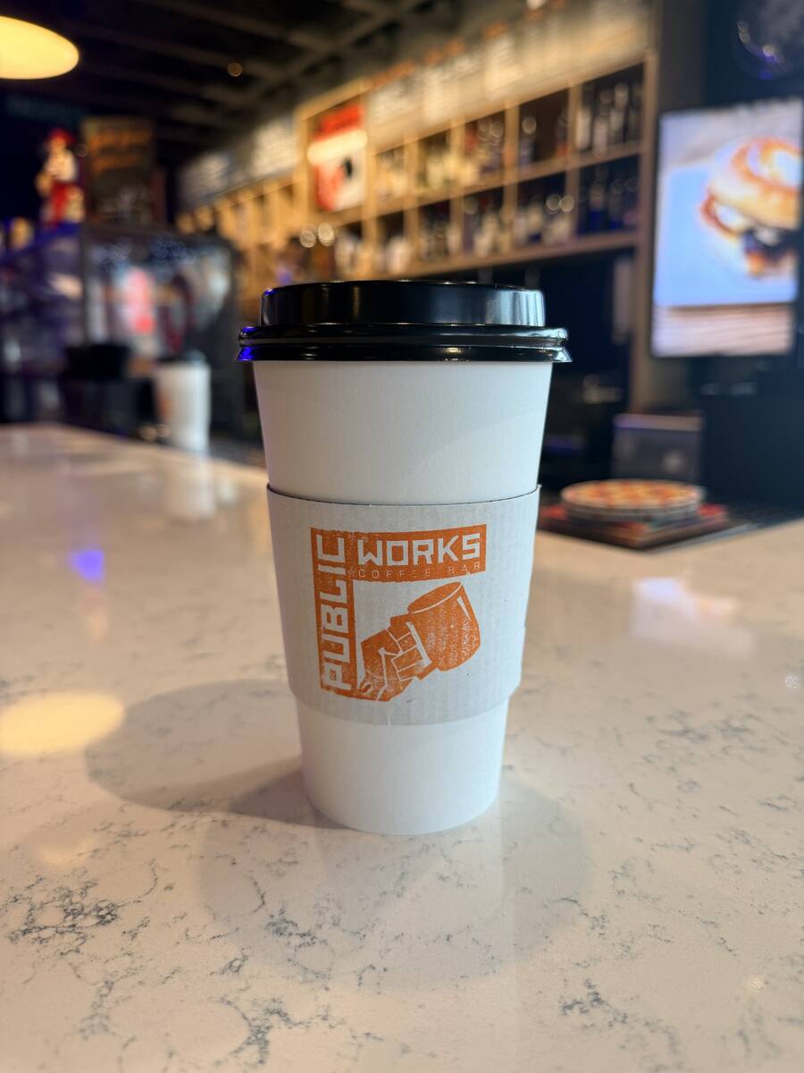 A latte at Public Works Coffee. (Kristen DeSilva/neon)