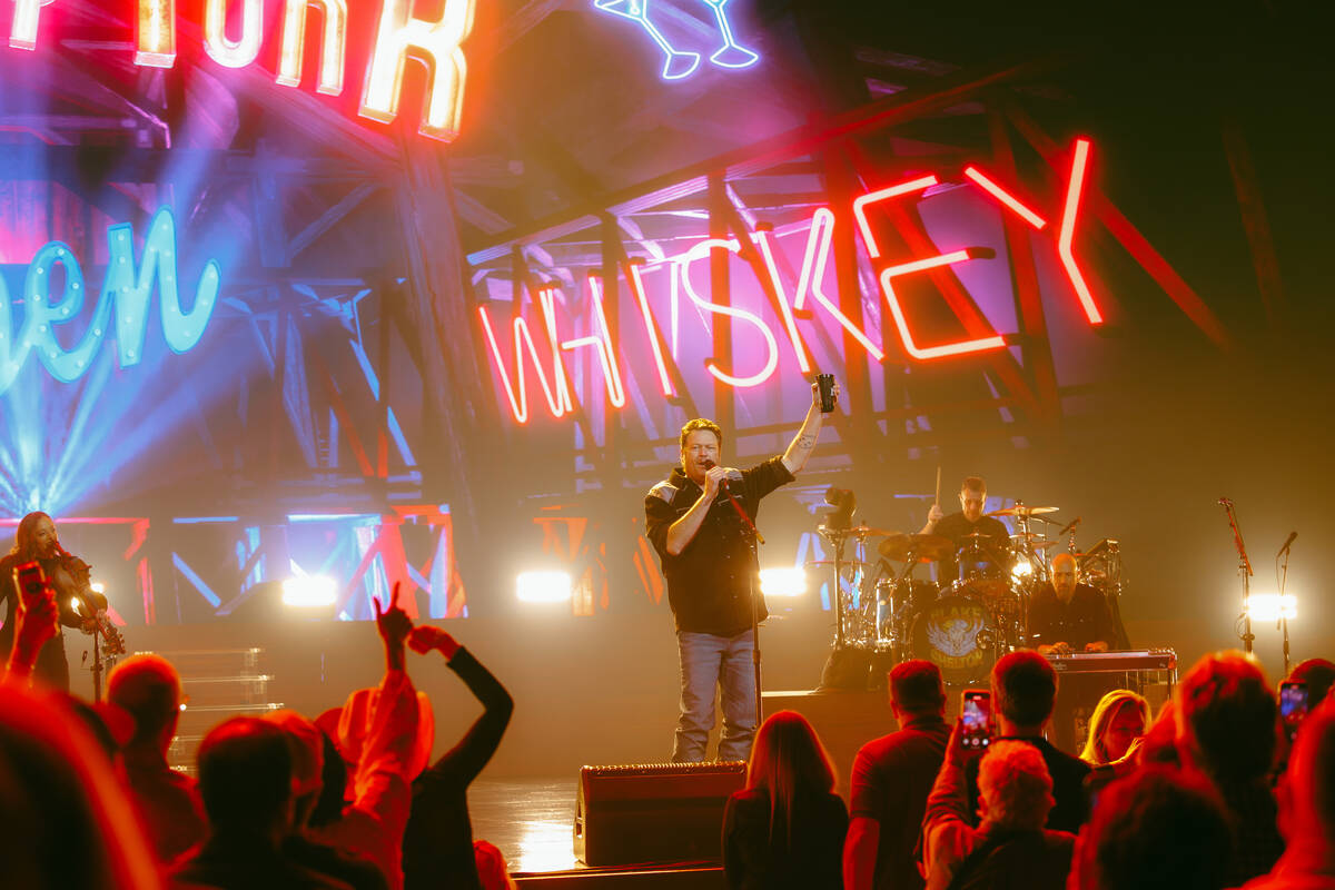 Blake Shelton performs on the opening night of his six-show residency at the Colosseum at Caesa ...