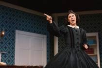 Cole Escola is shown as Mary Todd Lincoln in "Oh, Mary!" on Broadway. The dark comedy is set fo ...