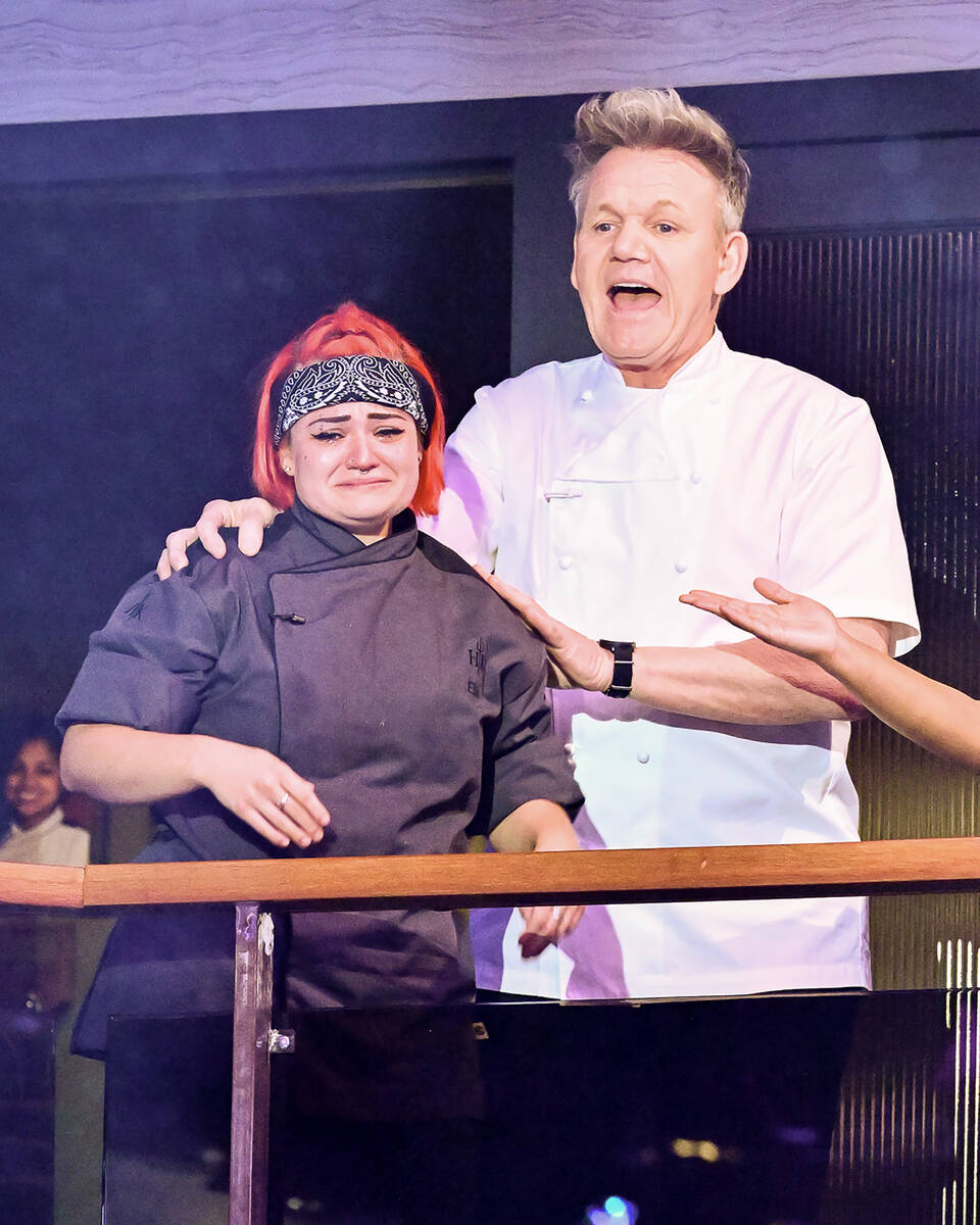 HELL'S KITCHEN: L-R: Winner Ellie, Gordon Ramsay and contestant jada in the "Last State Standin ...