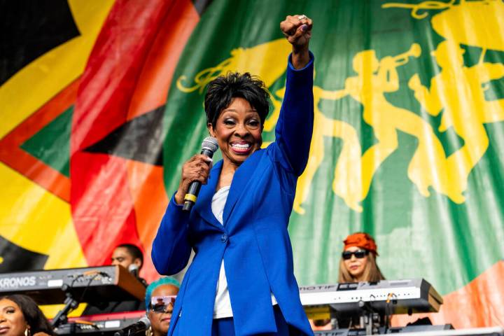 Gladys Knight performs during the first weekend of the New Orleans Jazz & Heritage Festival ...