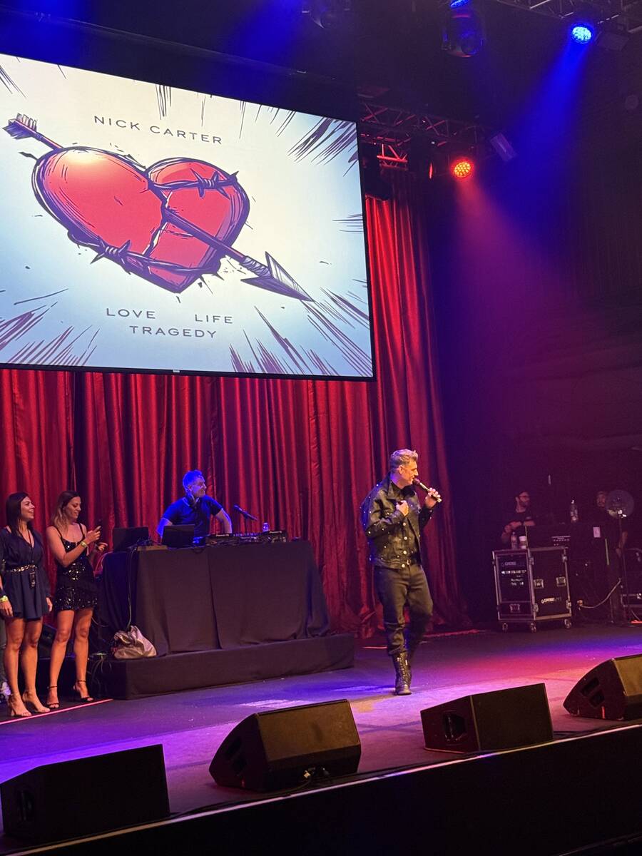 Nick Carter of the Backstreet Boys is shown performing “Love Life Tragedy” at an invite-onl ...