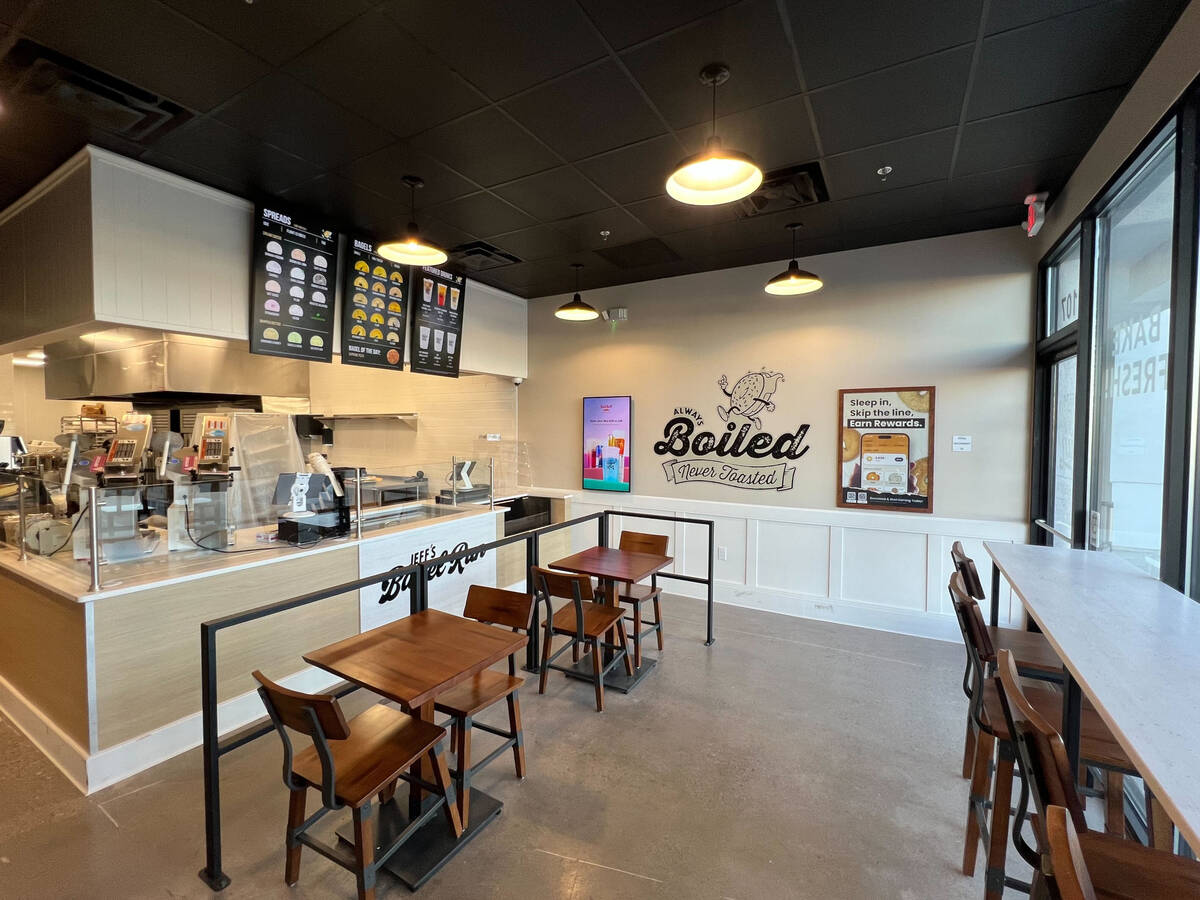 The interior of the new Jeff's Bagel Run opening in Henderson, in the Las Vegas Valley, in earl ...