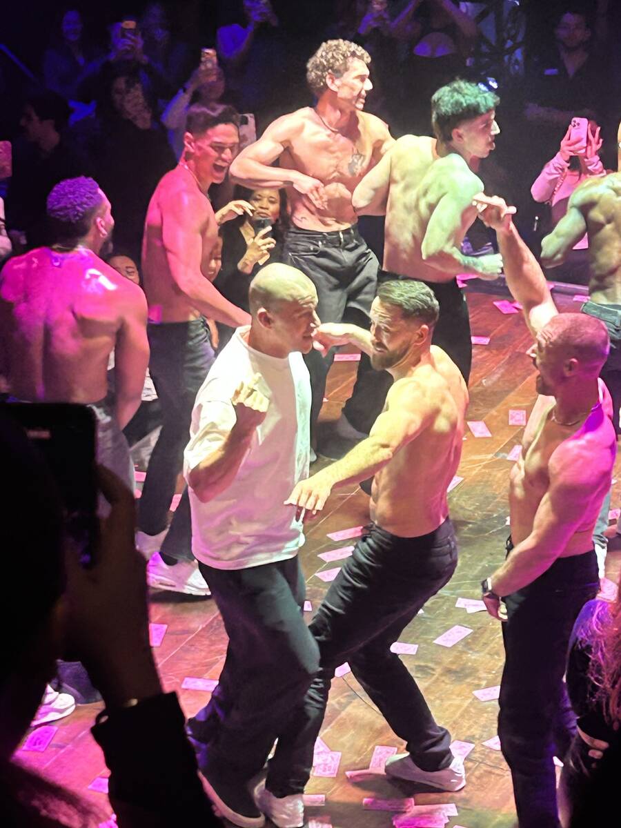 Channing Tatum and the cast of "Magic Mike Live" groove it up for a packed house at the Sahara ...