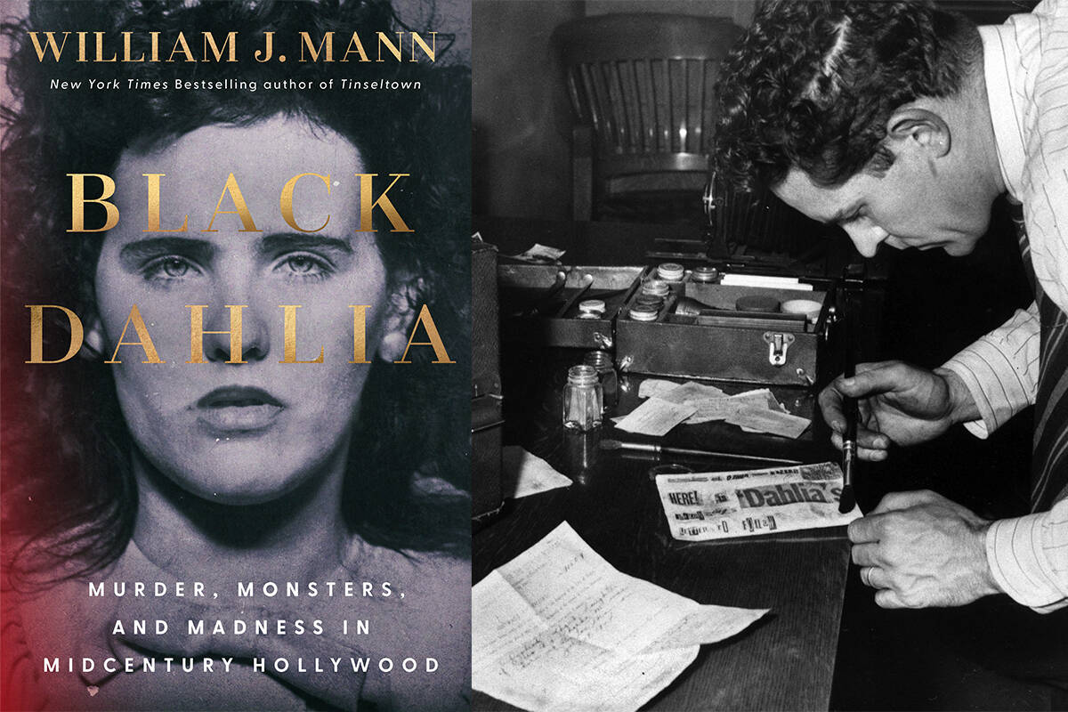 At left, "Black Dahlia: Murder, Monsters, and Madness in Midcentury Hollywood" by Wil ...