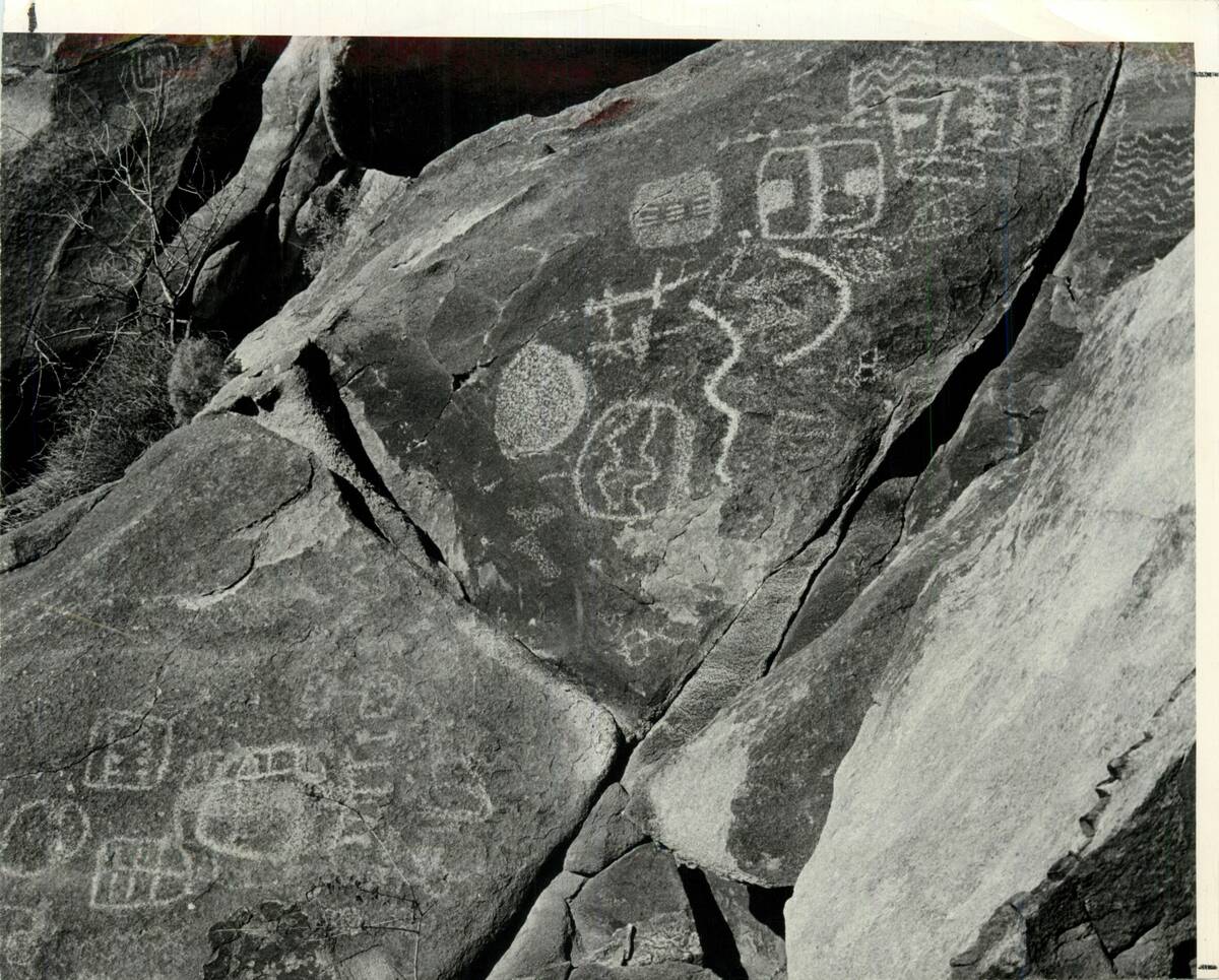 Petroglyphs are seen in Keyhole Canyon in this undated photo. (neon)