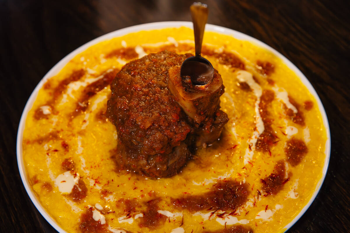 Risotto all Milanese is served at Milano in Town Square Friday, Jan. 30, 2026, in Las Vegas. (M ...