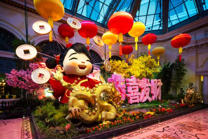 The Bellagio Conservatory & Botanical Gardens celebrates the Year of the Horse with a display t ...